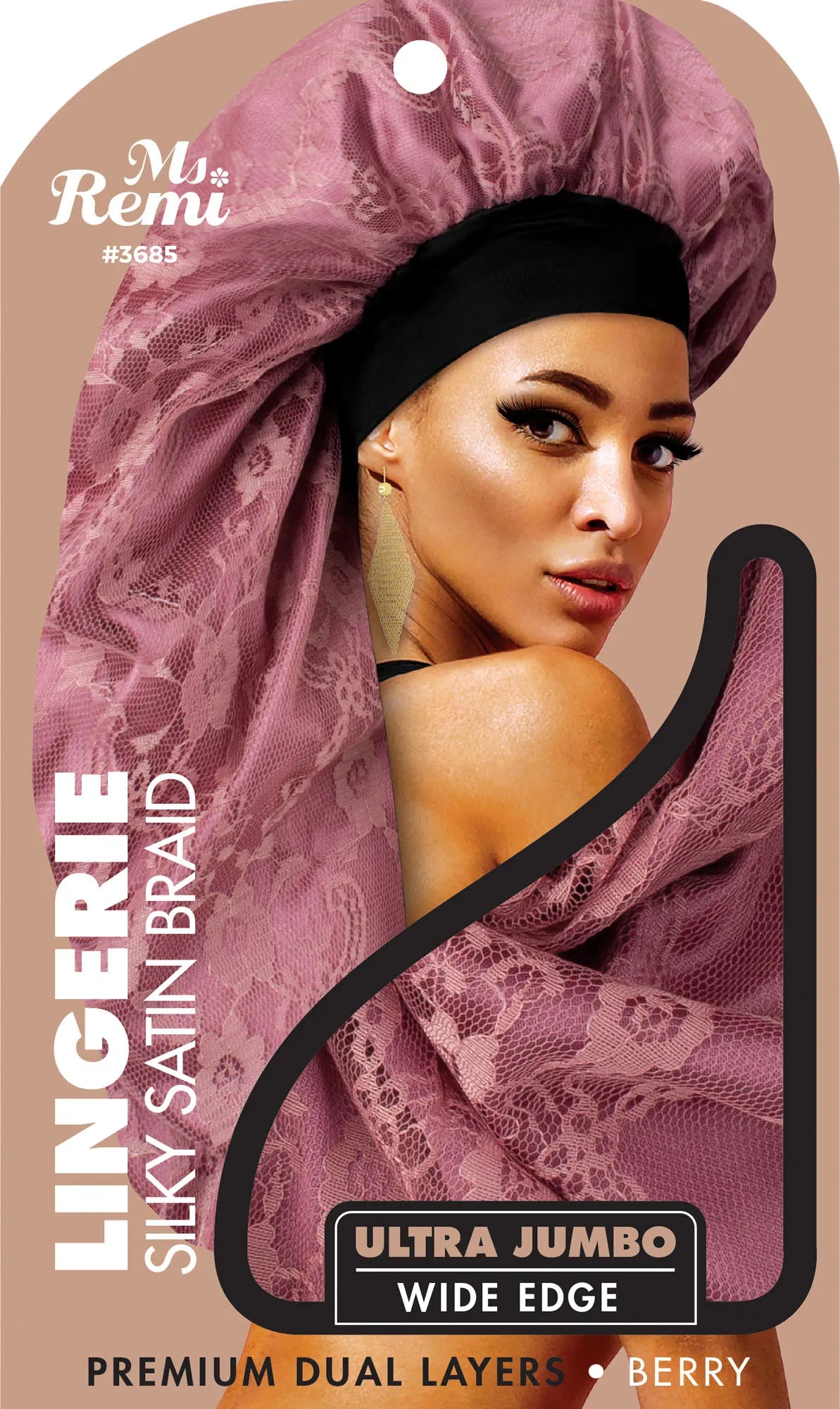 Ms. Remi Lingerie Silky Satin Braid Bonnet Ultra Jumbo - Assorted Colors