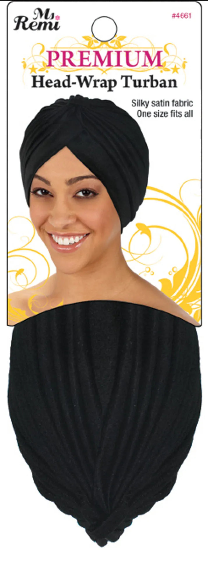 Ms. Remi Premium Head-Wrap Turban Black