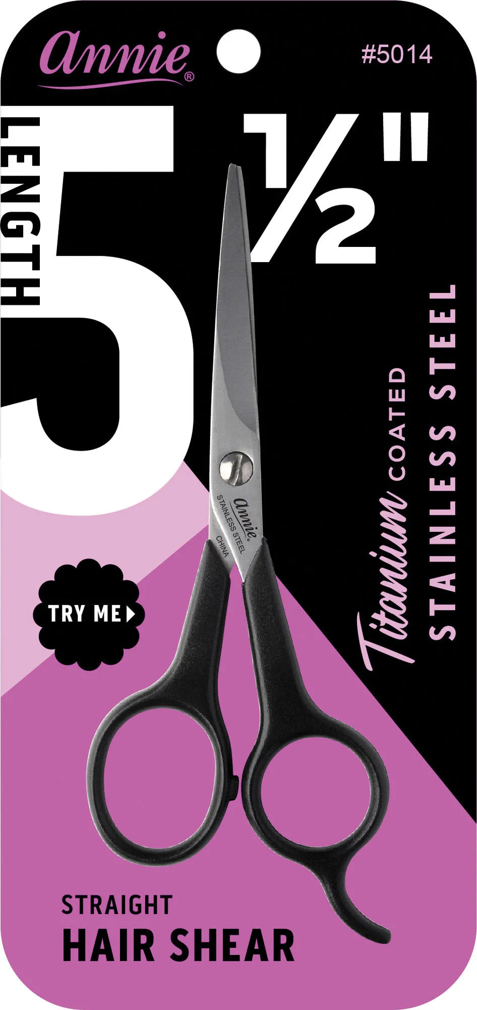 Annie Black Titanium Coat Hair Shear 5.5"