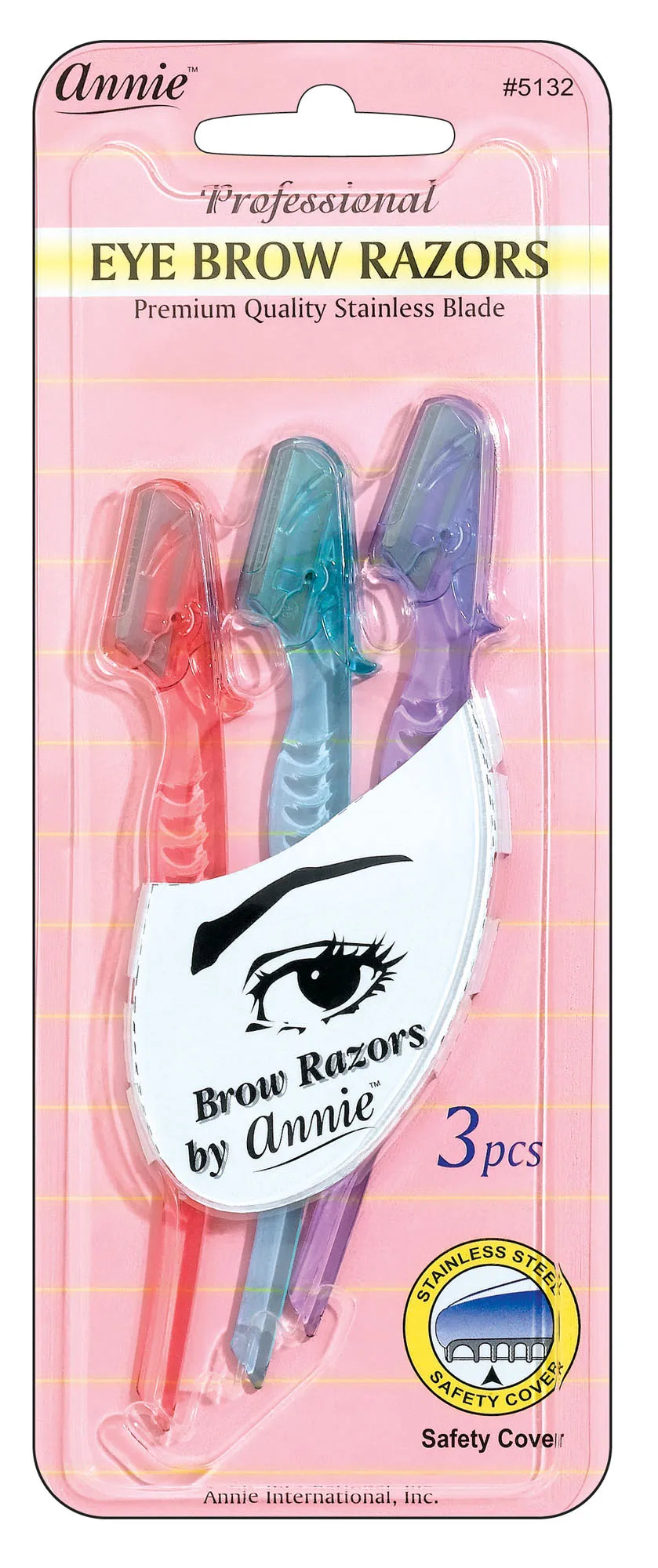 Annie Eyebrow Razor Set 3ct Assorted Color