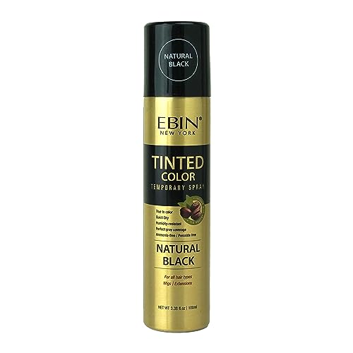 Ebin Tinted Color Temporary Spray 3.38 oz. - Natural Black or Jet Black