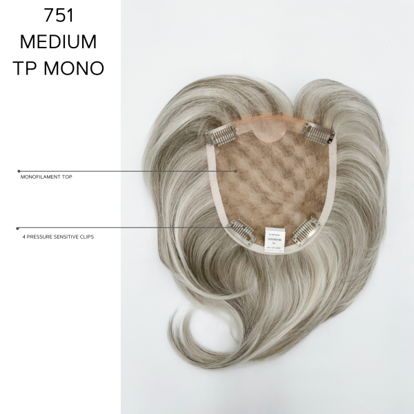Rene of Paris Amore Model 751 Med Top Piece Topper Monofilament Hair Piece