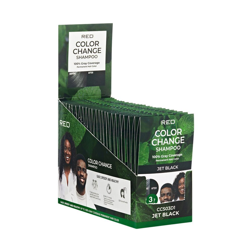 Kiss Quick Cover Color Change Shampoo - Jet Black - 1 Pouch