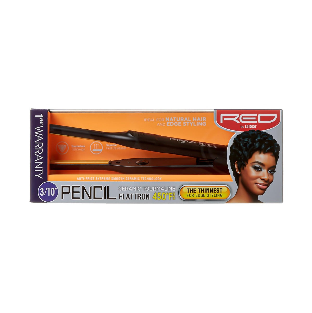 RED by Kiss Ceramic Tourmaline 3/10" Pencil Flat Iron