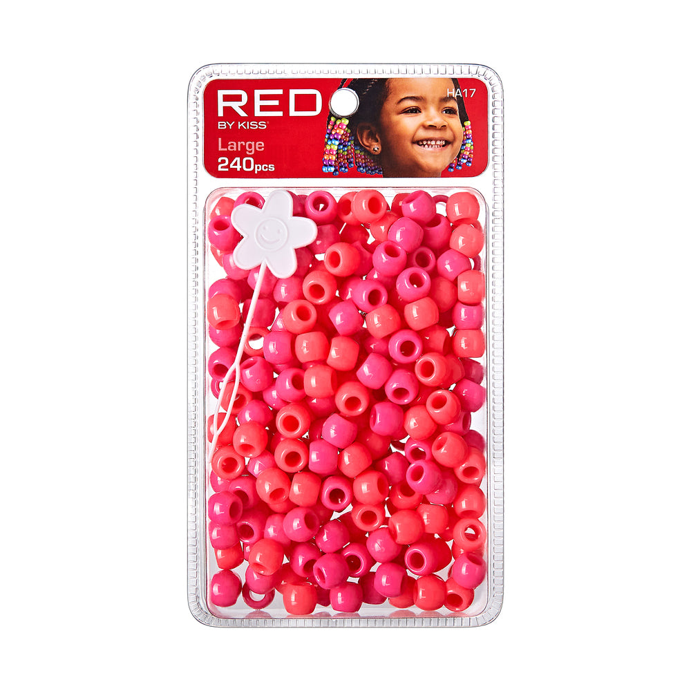 RED by Kiss Large Hair Beads- 240 Pcs. (Pink Assorted)