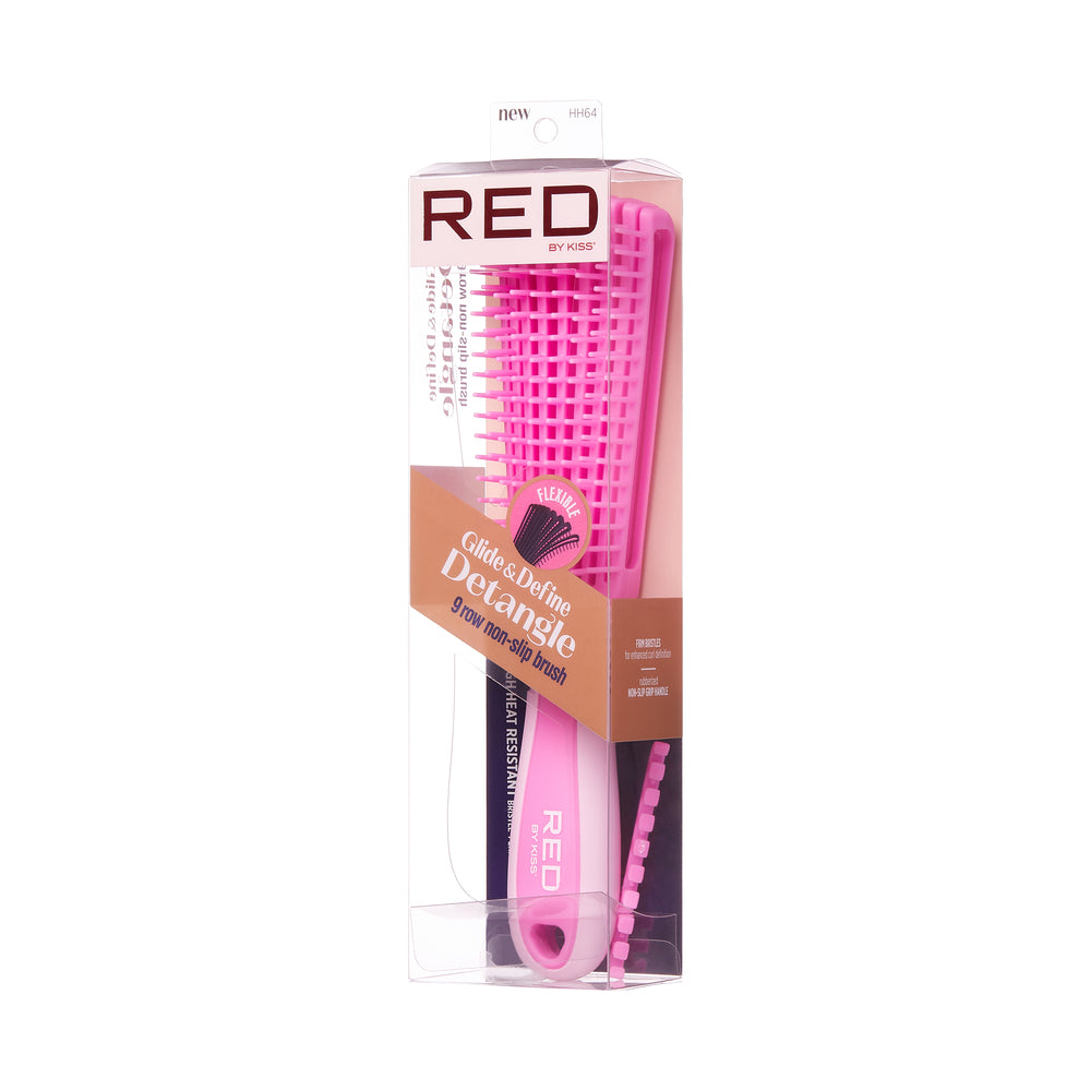 RED by Kiss Glide & Define Detangle Brush - Pink