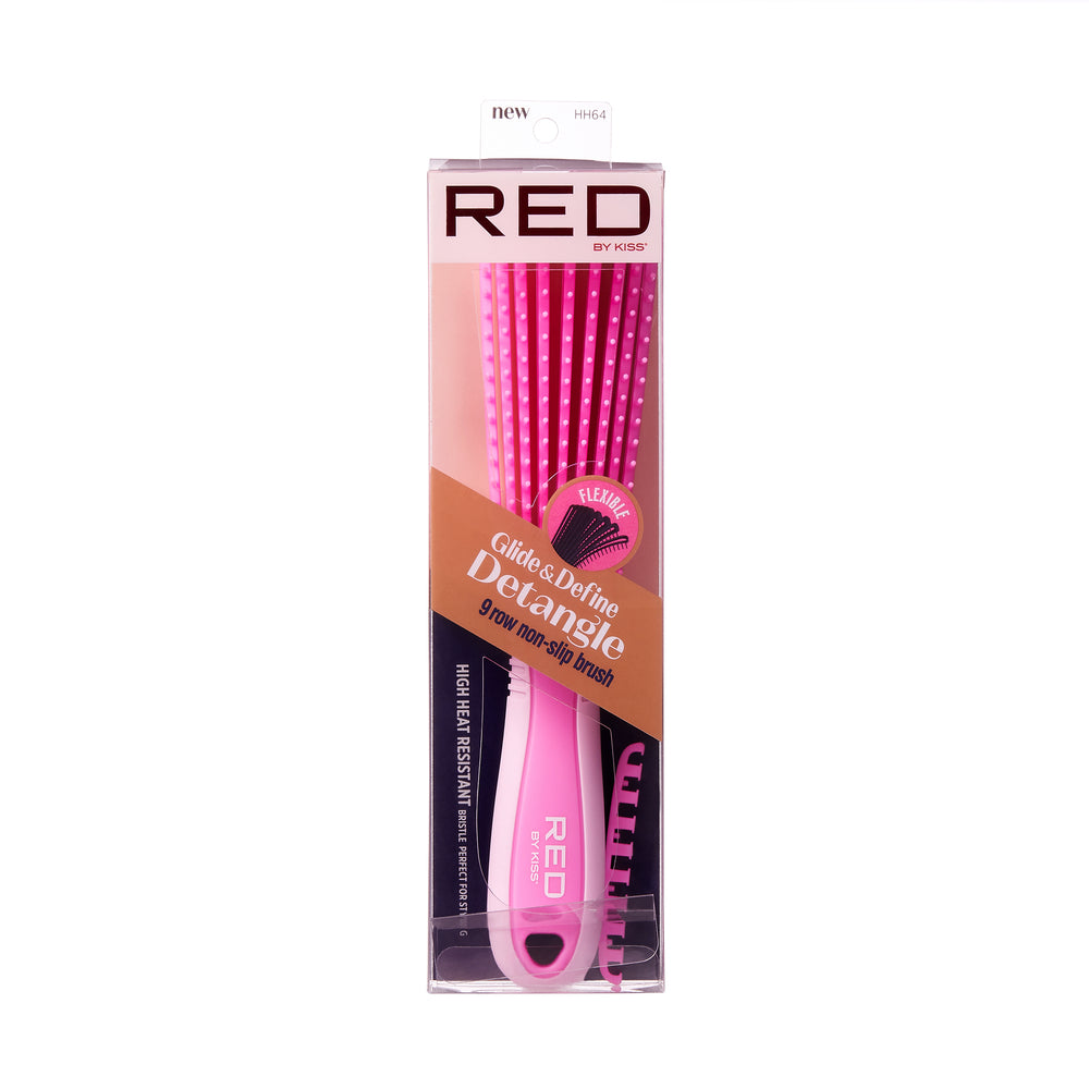 RED by Kiss Glide & Define Detangle Brush - Pink
