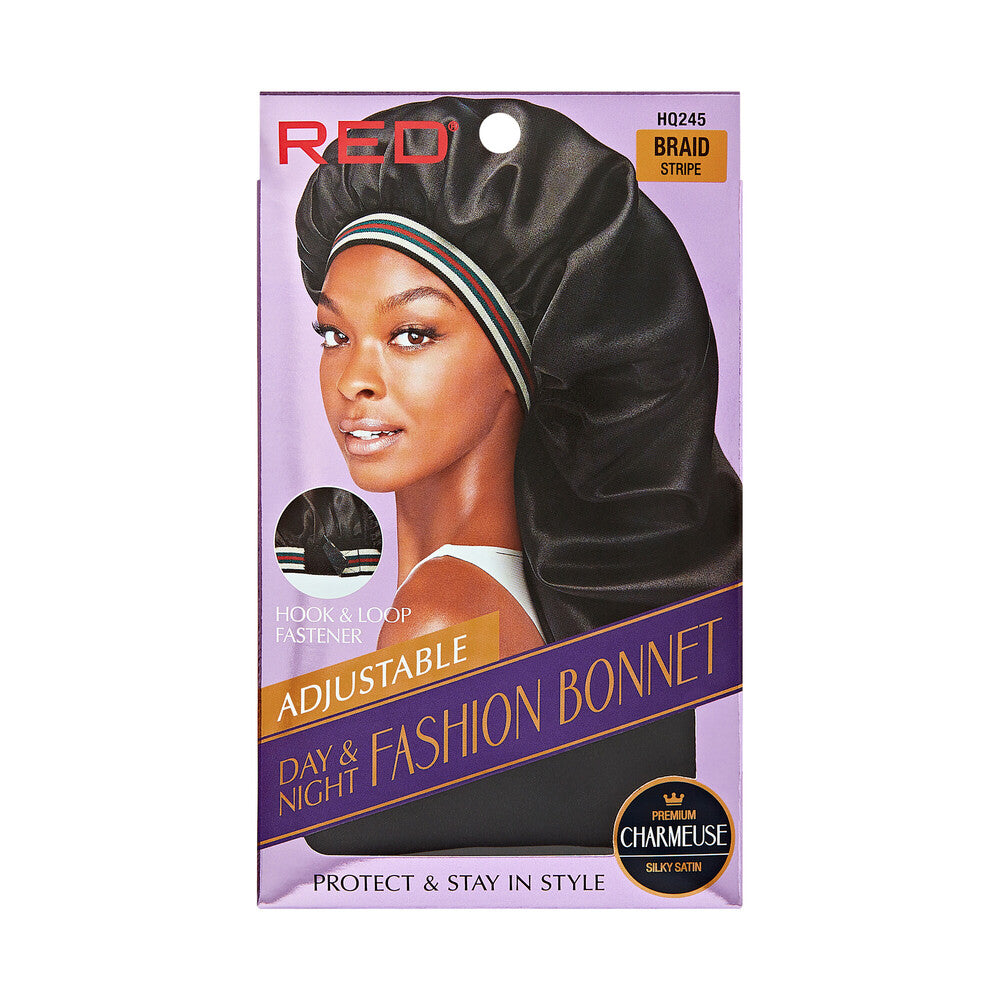 Day & Night Adjustable Fashion Braid Bonnet - Stripe