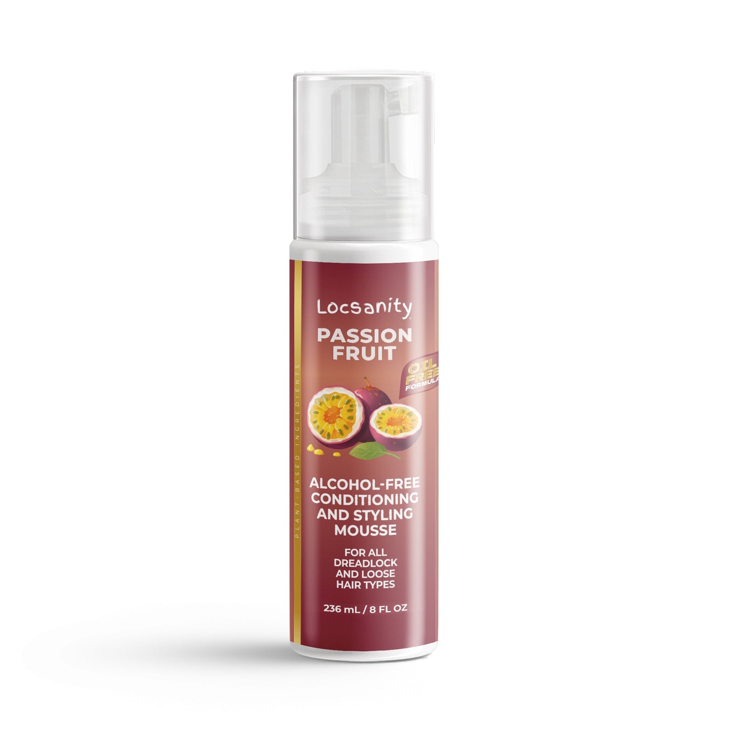 Locsanity Passion Fruit Alcohol-Free Conditioning and Styling Mousse, Rolling, Twisting, Locking Mousse- Dreadlocks, Locs, Sisterlocks, Loose Natural Hair, Braidlocs