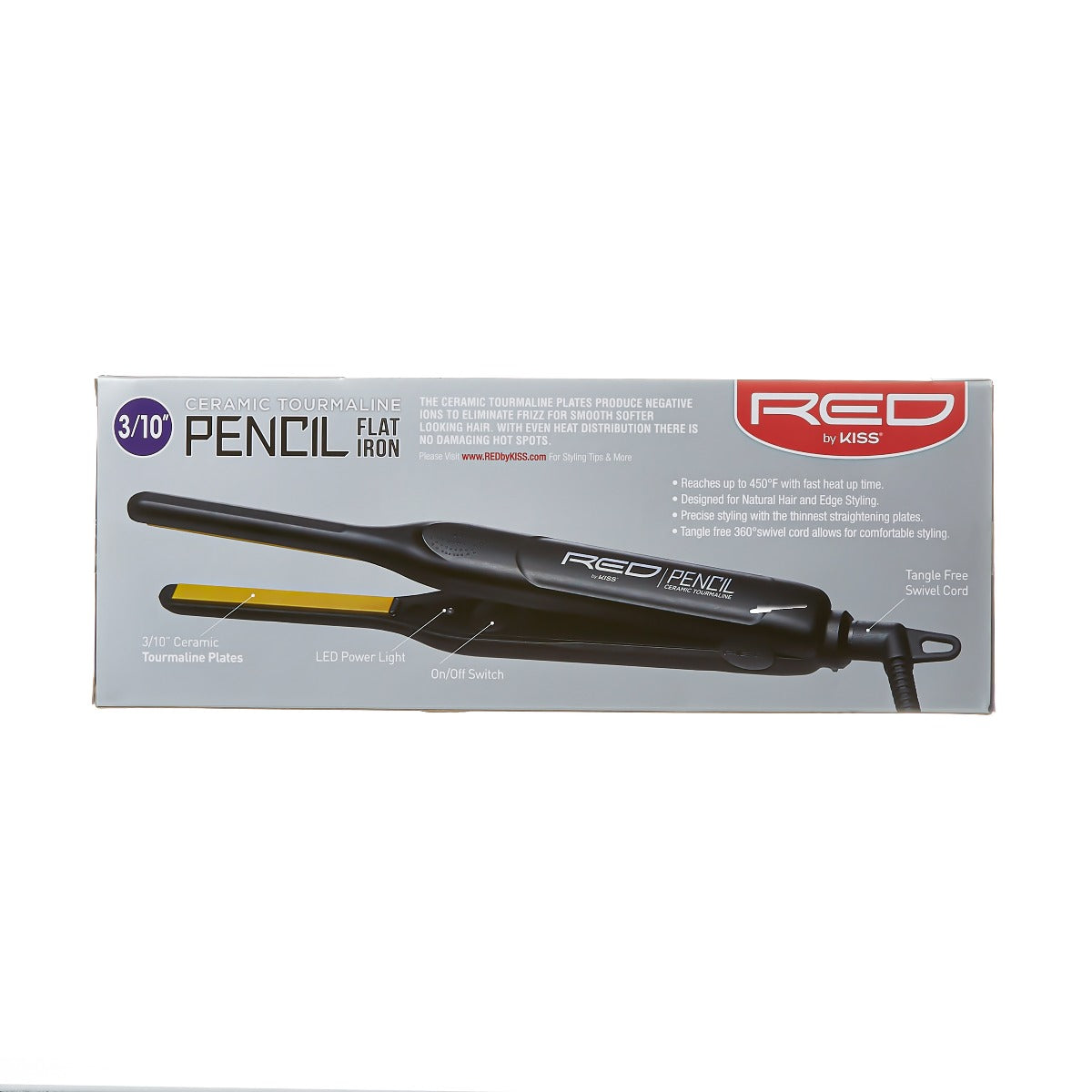RED by Kiss Ceramic Tourmaline 3/10" Pencil Flat Iron