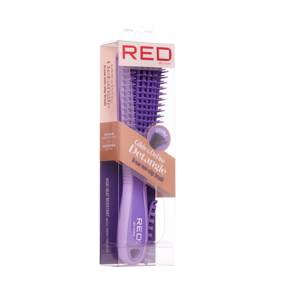 RED by Kiss Glide & Define Detangle Brush - Purple