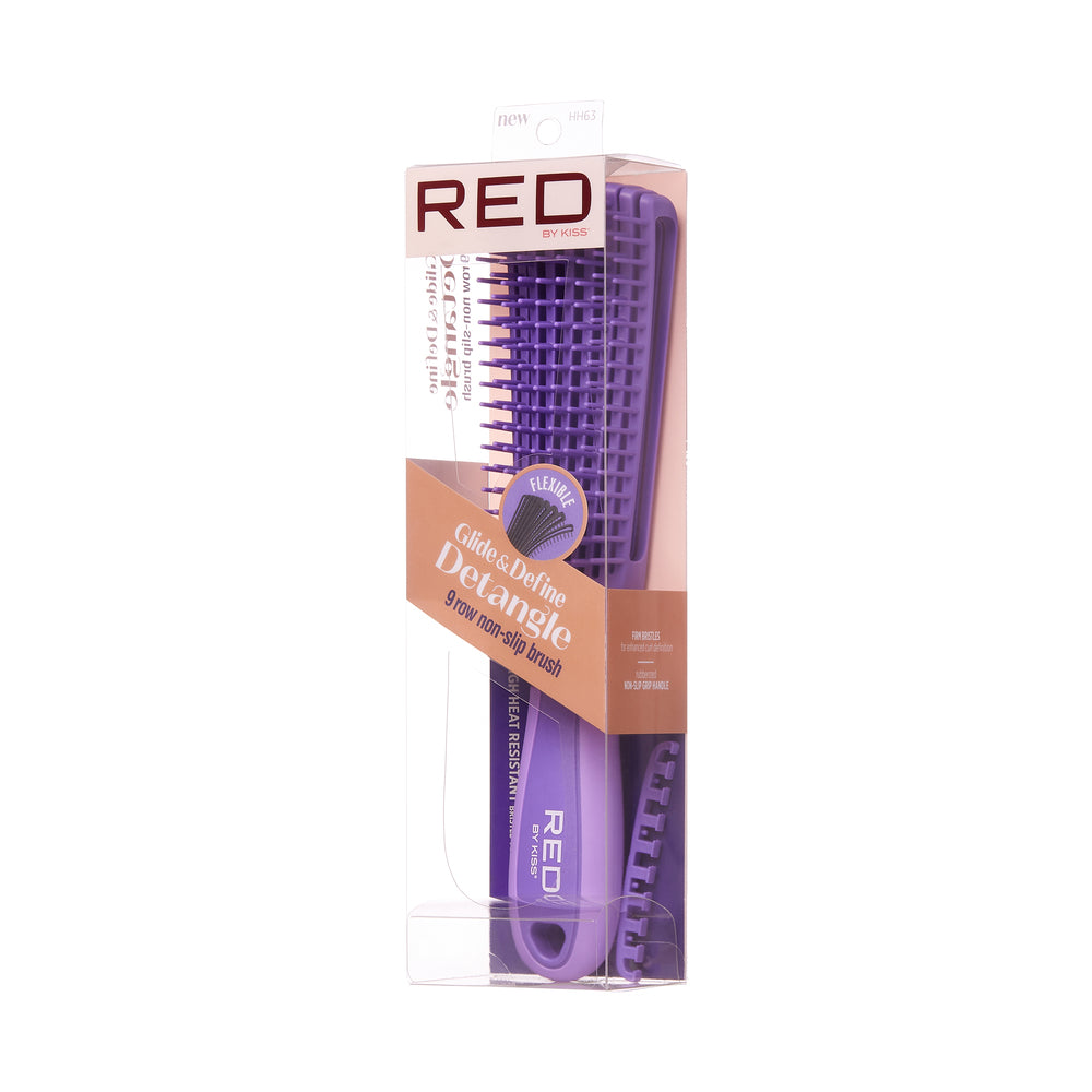 RED by Kiss Glide & Define Detangle Brush - Purple