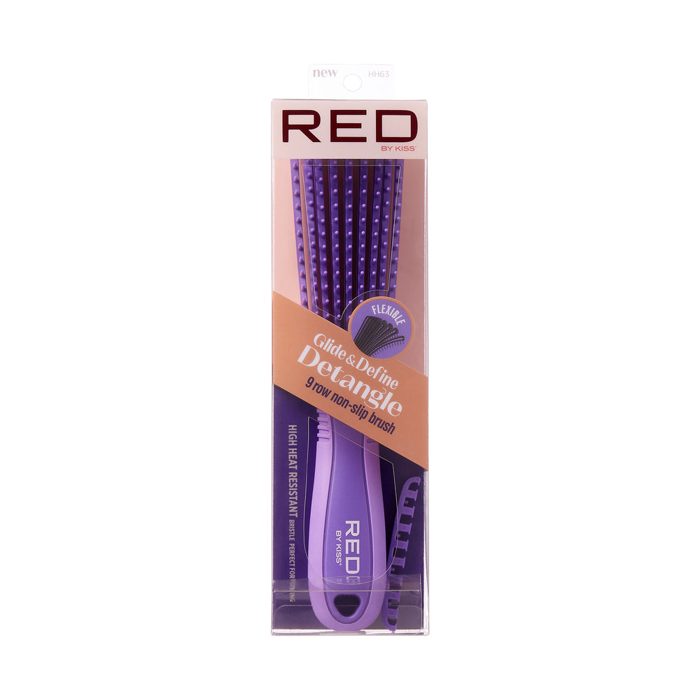 RED by Kiss Glide & Define Detangle Brush - Purple