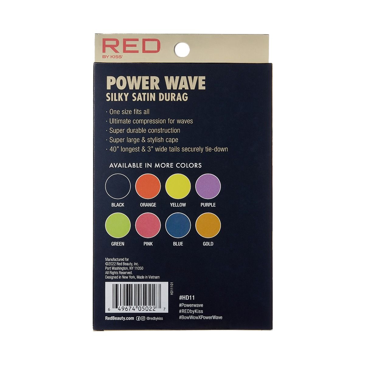 Power Wave Silky Satin Durag - Black