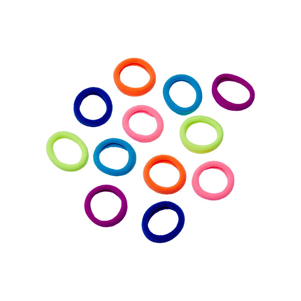 RED Ponytail Holder Mini 12pcs - Color Assorted