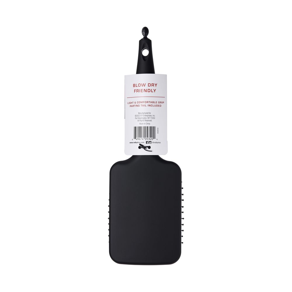 RED Rubberized Paddle Brush - Square