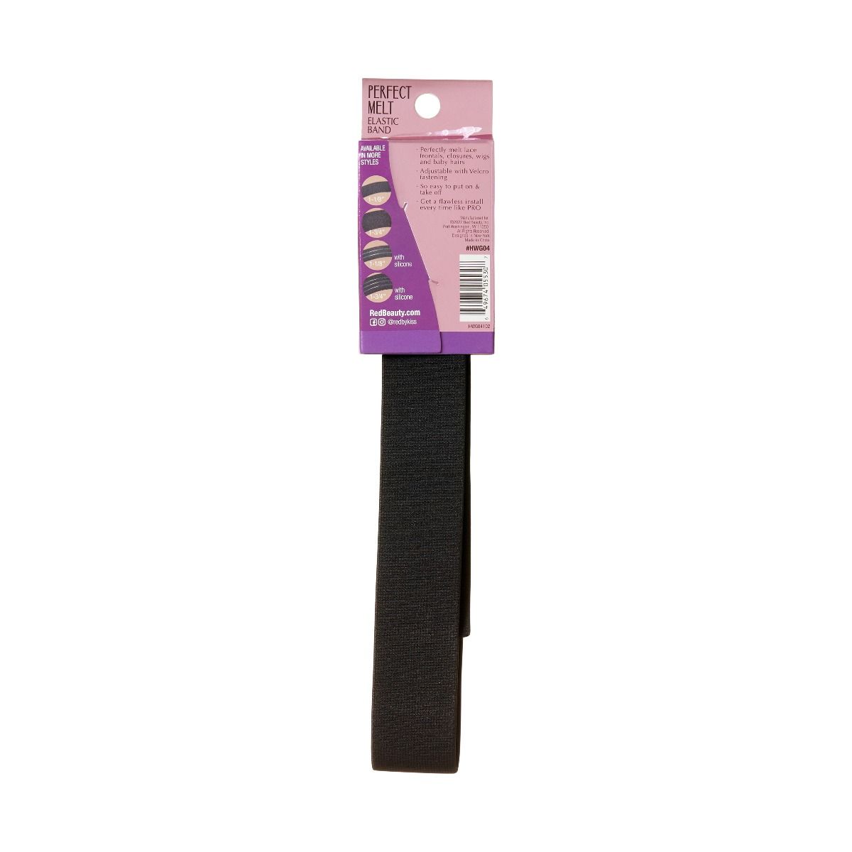 RED Perfect Melt Elastic Wig Band 1 1/8" - Black
