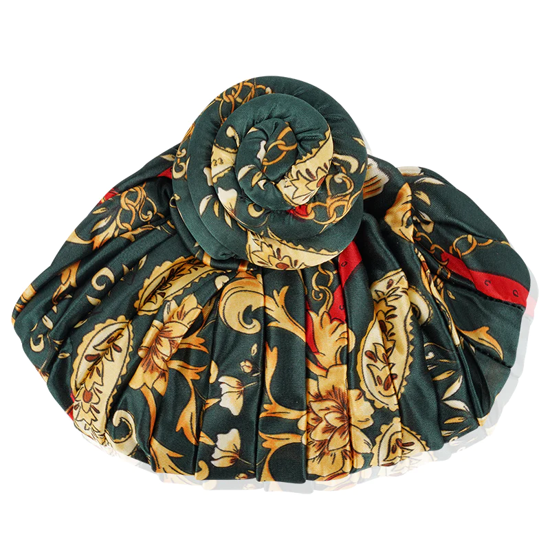 Ms. Remi Silky Top Knot Pre-Tied Turban Scarf - Chain Pattern, Assorted