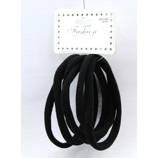 Fashion Accessories Hair Ties - Black XL 6/Pk