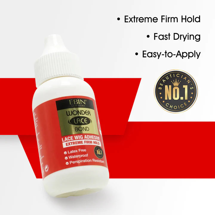 Ebin Wonder Lace Bond Adhesive Glue - Extreme Firm Hold - Active 1.18 oz.