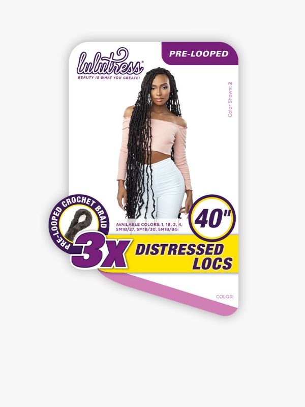 3X Distressed Locs 40"