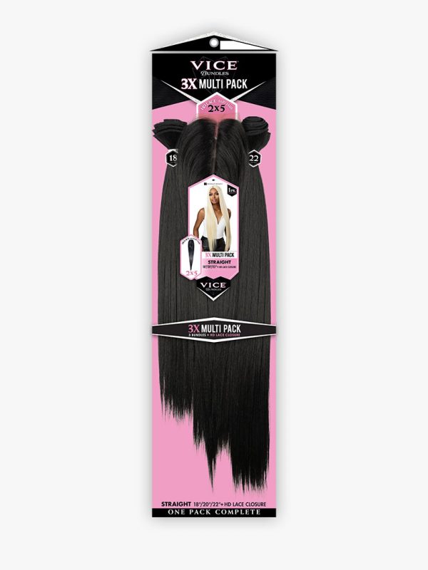 Vice Bundle 3X Multi Straight 26," 28," 30" + HD Lace Closure