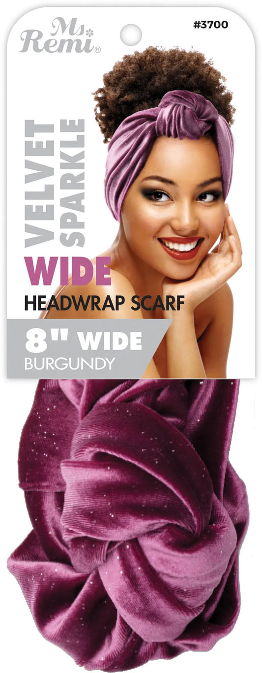 Ms. Remi Velvet Sparkle Wide Headwrap Scarf Assorted Colors