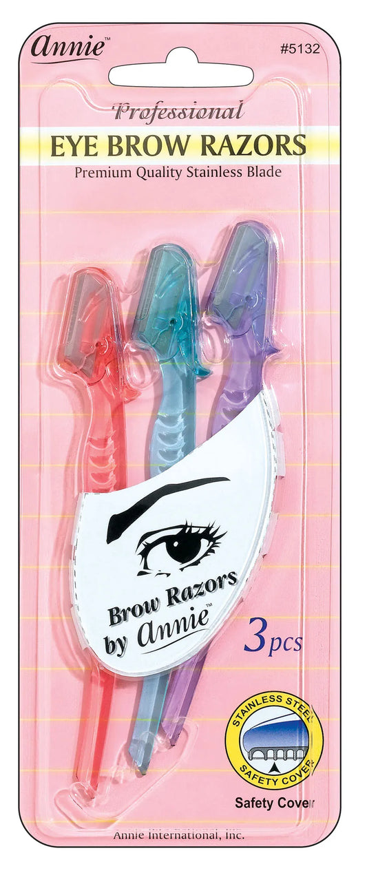 Annie Eyebrow Razor Set 3ct Assorted Color