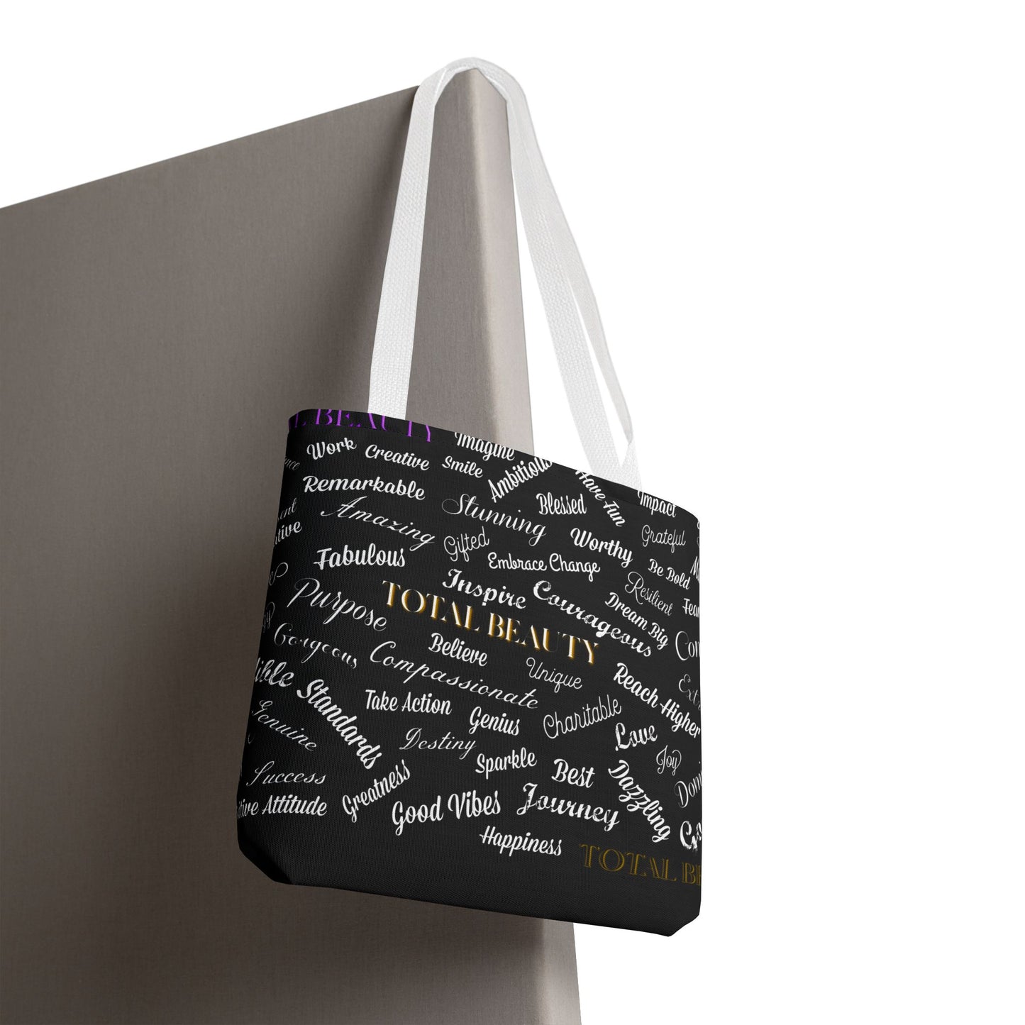 Inspirational Tote Bag - Total Beauty Motivational AOP