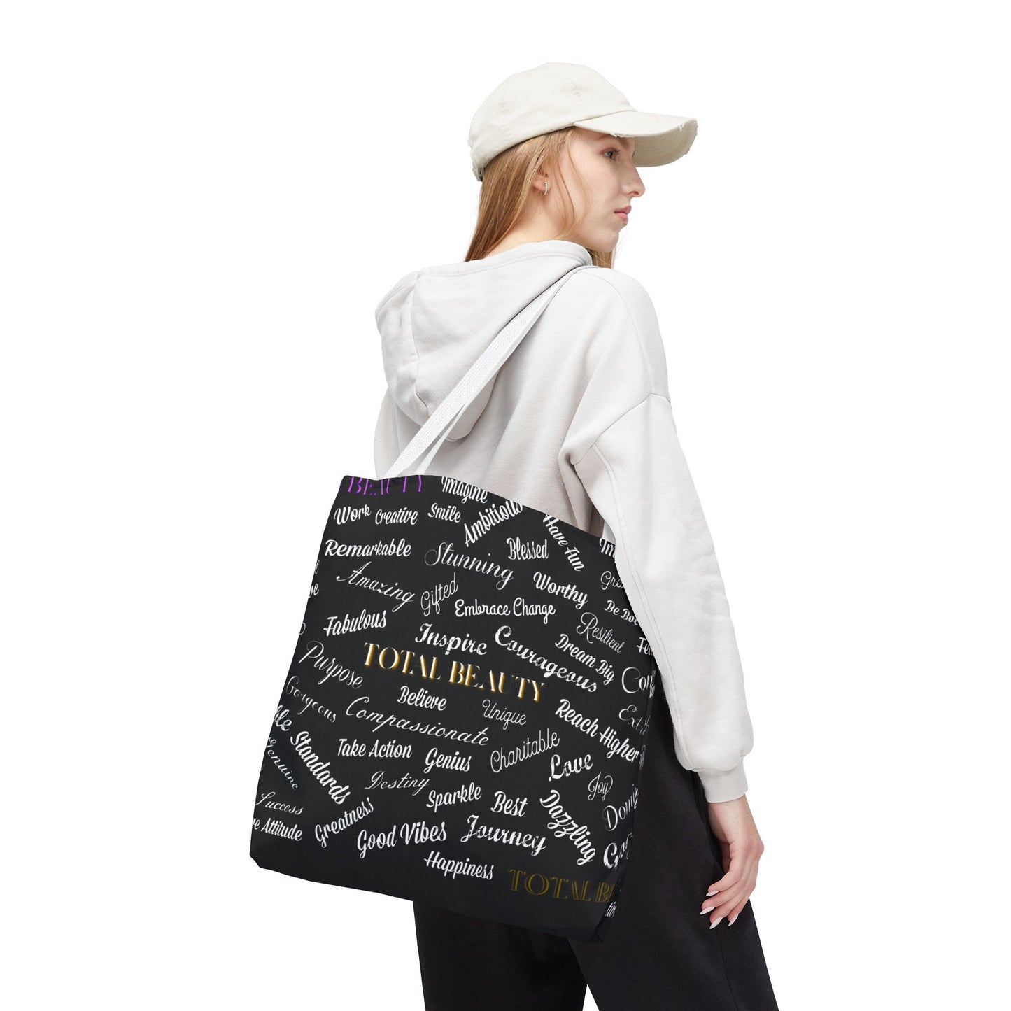 Inspirational Tote Bag - Total Beauty Motivational AOP