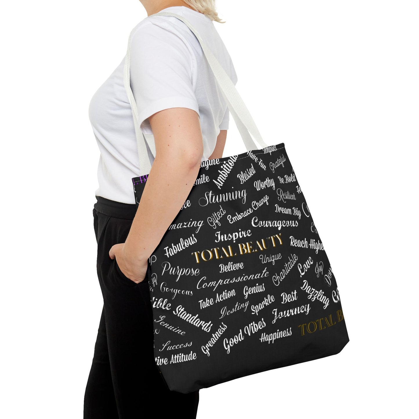 Inspirational Tote Bag - Total Beauty Motivational AOP