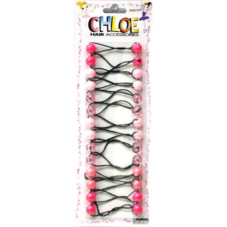 Chloe Pink Assorted Ponytail Holders 12MM, 14PC