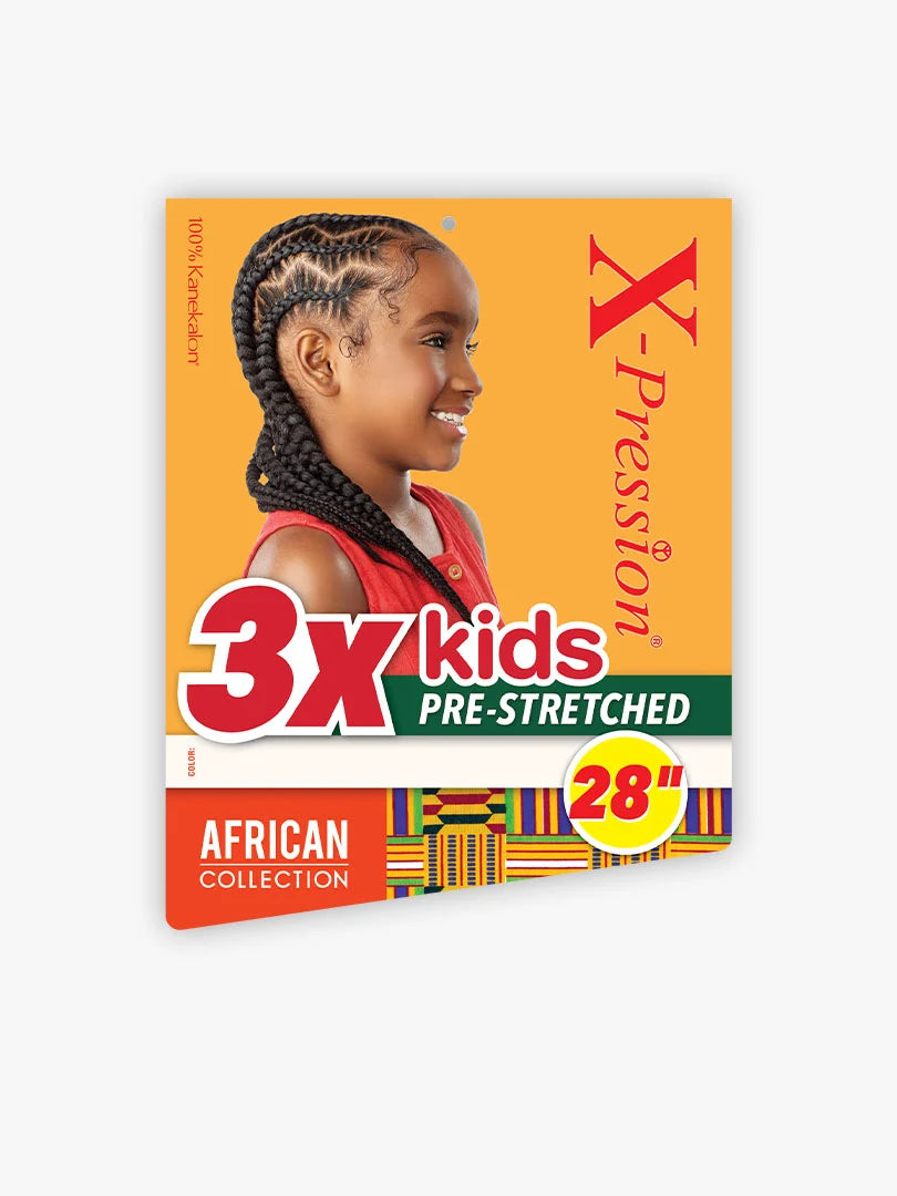 Sensationnel Kids 3X X-Pression Pre-Stretched Braiding Hair 28" (14" Folded)