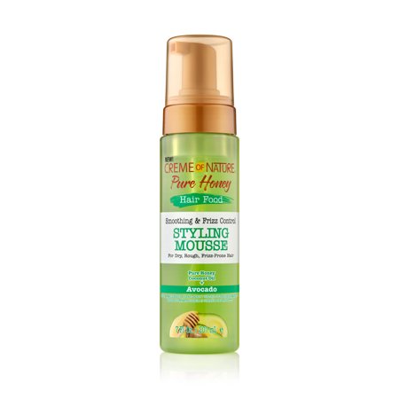 Creme of Nature Pure Honey Hair Food Avocado Styling Mousse 7 oz.