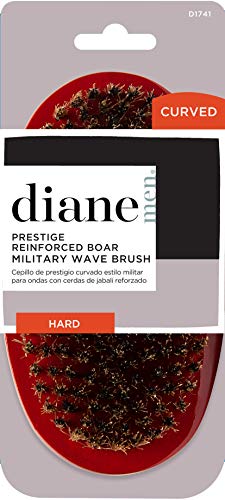 Diane Prestige Reinforced Boar Military Wave Palm Brush - Curved, Hard