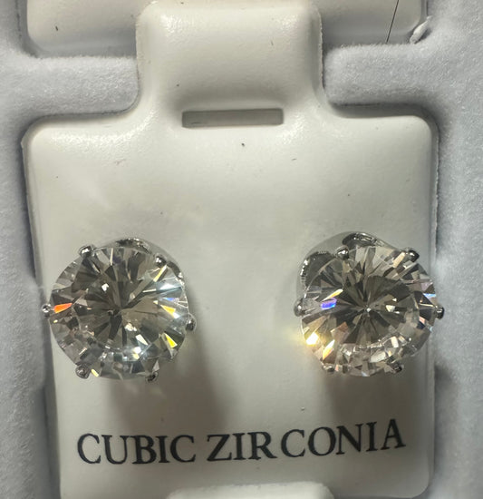 Cubic Zirconia - Silver/Round Cut