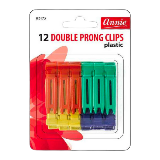 Annie Double Prong Clips Plastic - 12 pcs.
