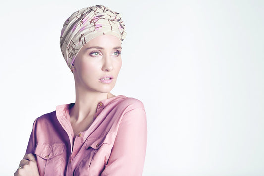 Azure Printed Turban - Magnolia Beige