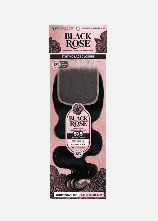 Black Rose 5x5 HD Lace Closure 14"- Body Wave