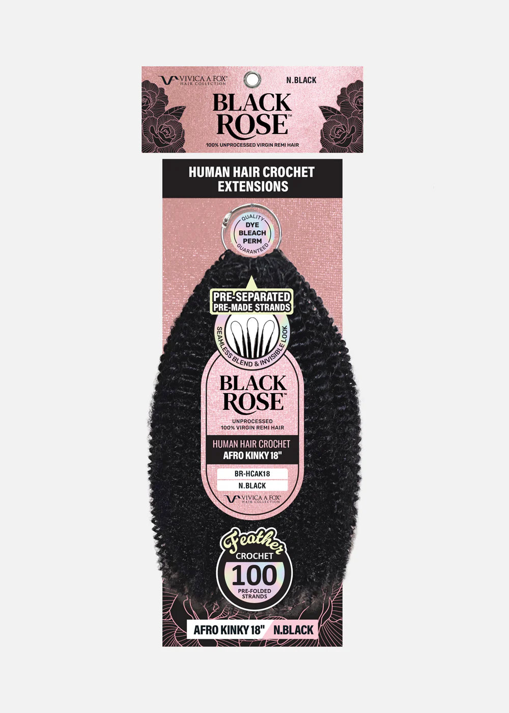 Black Rose Human Hair Crochet Extension 18" - Afro Kinky