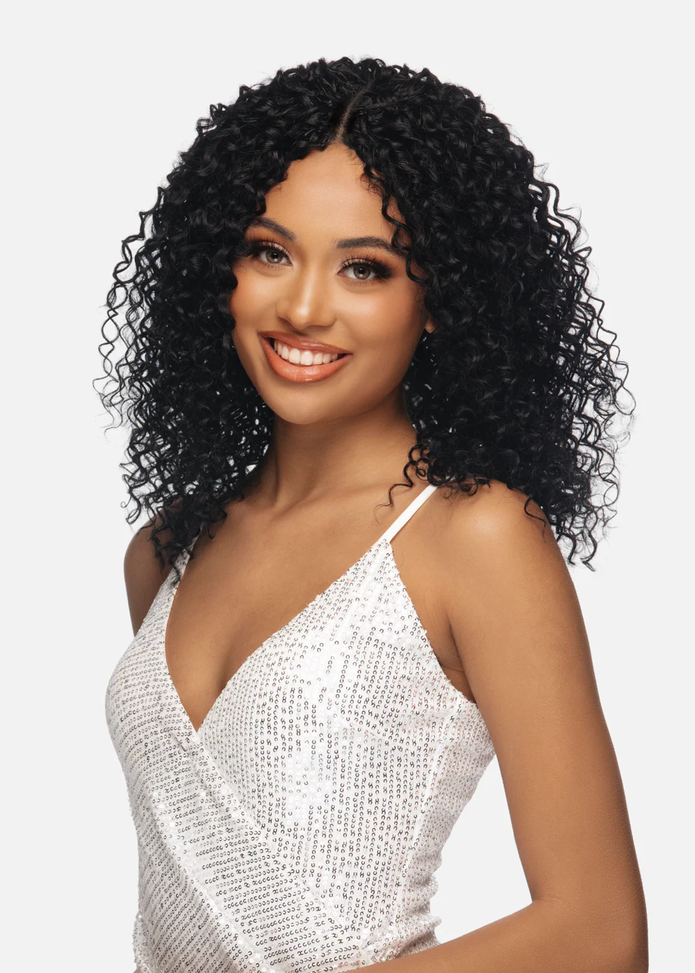 Black Rose Human Hair Crochet Extension 18" - Water Wave, Natural Black