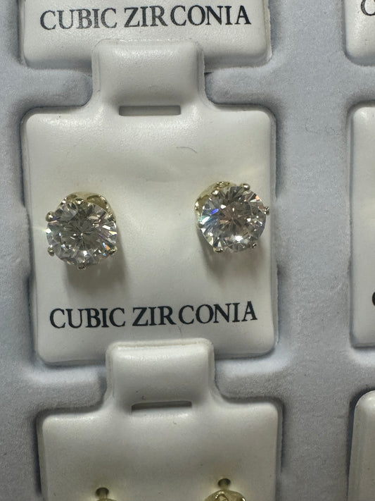 Cubic Zirconia - Gold/Round Cut