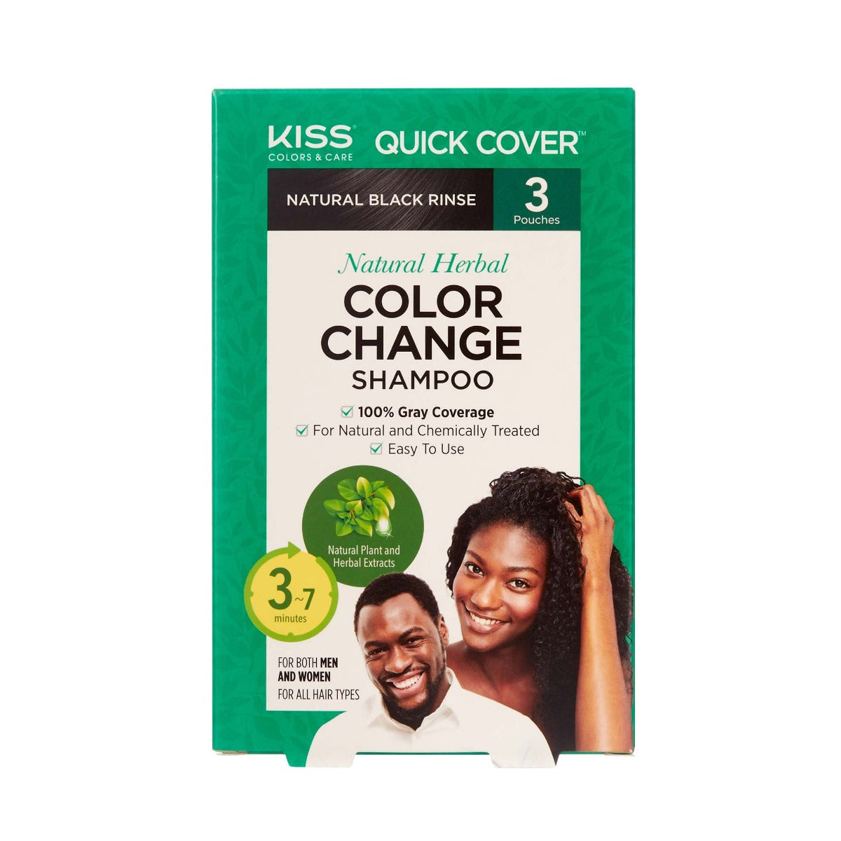 Quick Cover Natural Herbal Color Change Shampoo Rinse 3 pcs/pk