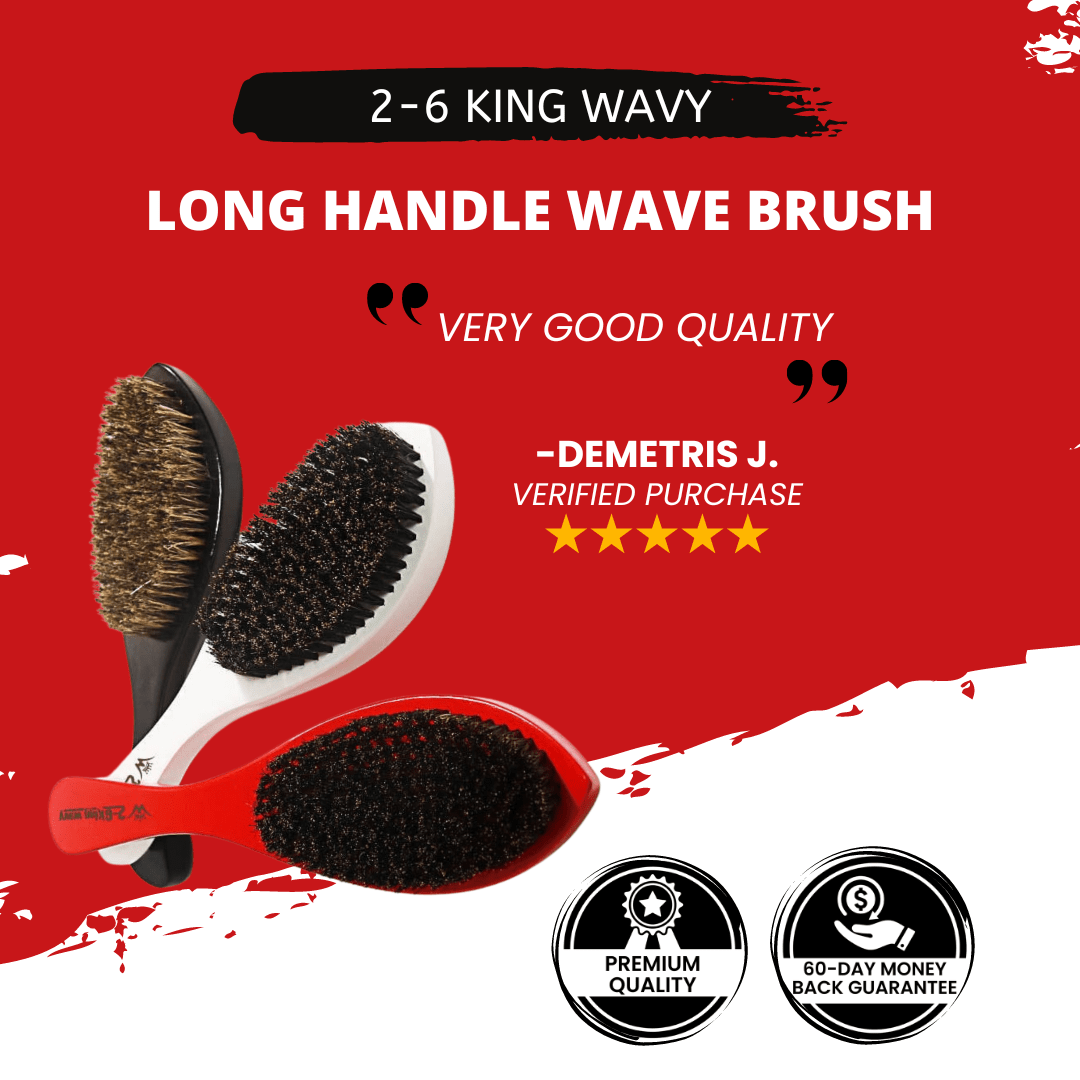 360 Wave Long Handle Curved Brush Premium Quality [All Variants]