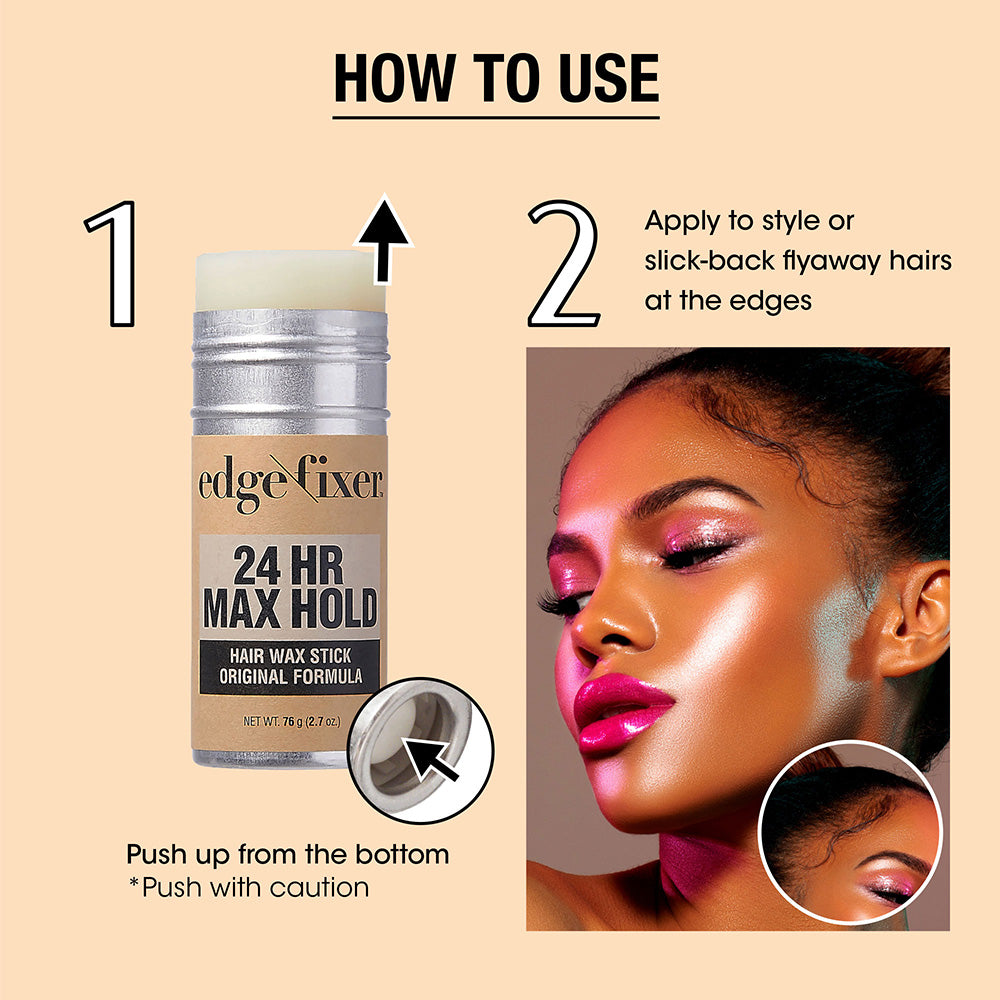 Edge Fixer Hair Wax Stick 24 Hour Max Hold 2.5 Oz.