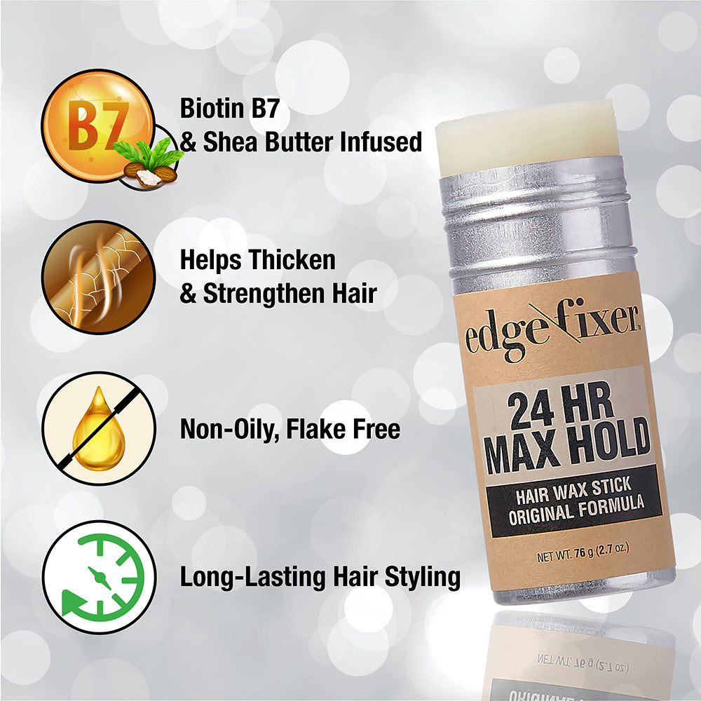 Edge Fixer Hair Wax Stick 24 Hour Max Hold 2.5 Oz.