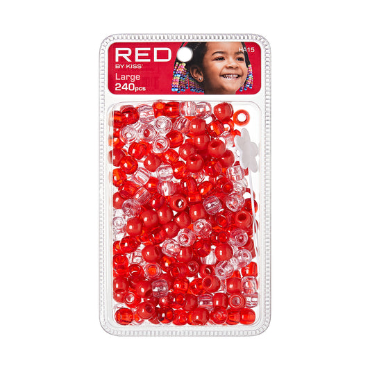 RED by Kiss Large Hair Beads- 240 Pcs. (Red)