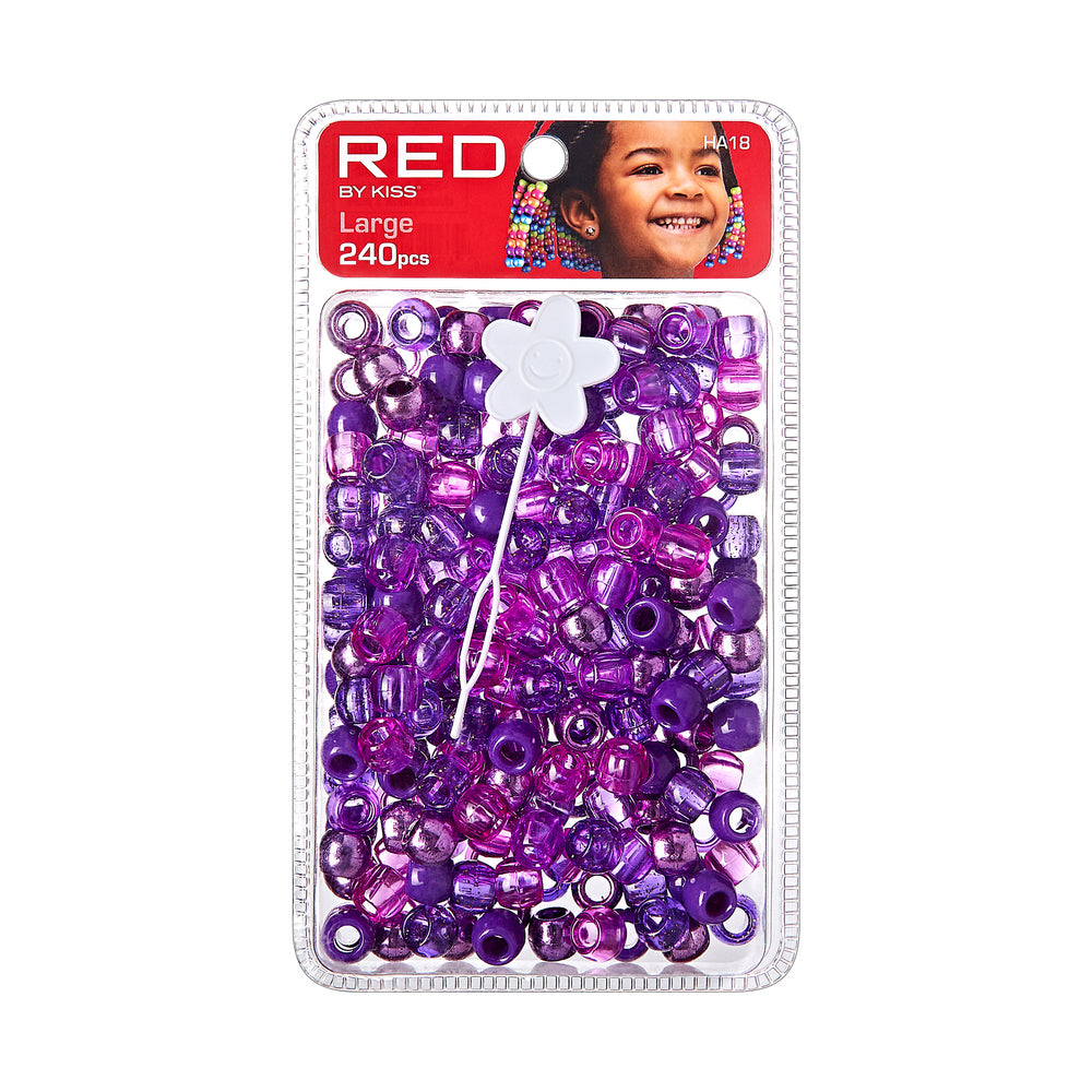 RED by Kiss Large Hair Beads- 240 Pcs. (Purple Assorted)