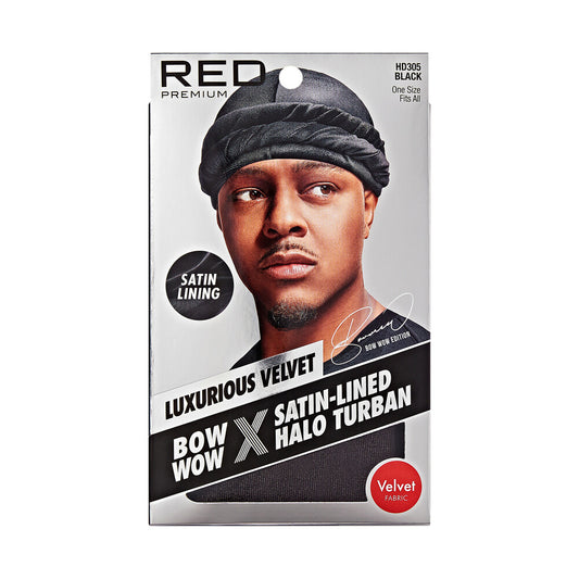 Bow Wow X Satin-Lined Halo Turban Velvet Black