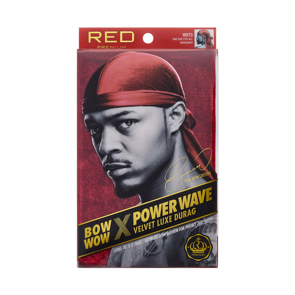 RED Premium Bow Wow X Power Wave Velvet Luxe Durag - Burgundy